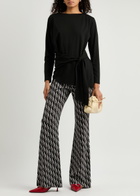 Diane Von Furstenberg Rosalind Wrap-effect Jersey top Black