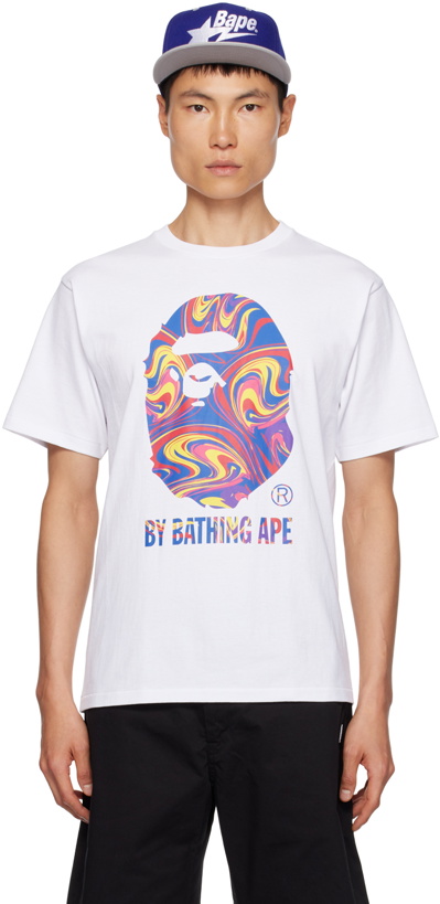 Photo: BAPE White Marbling T-Shirt