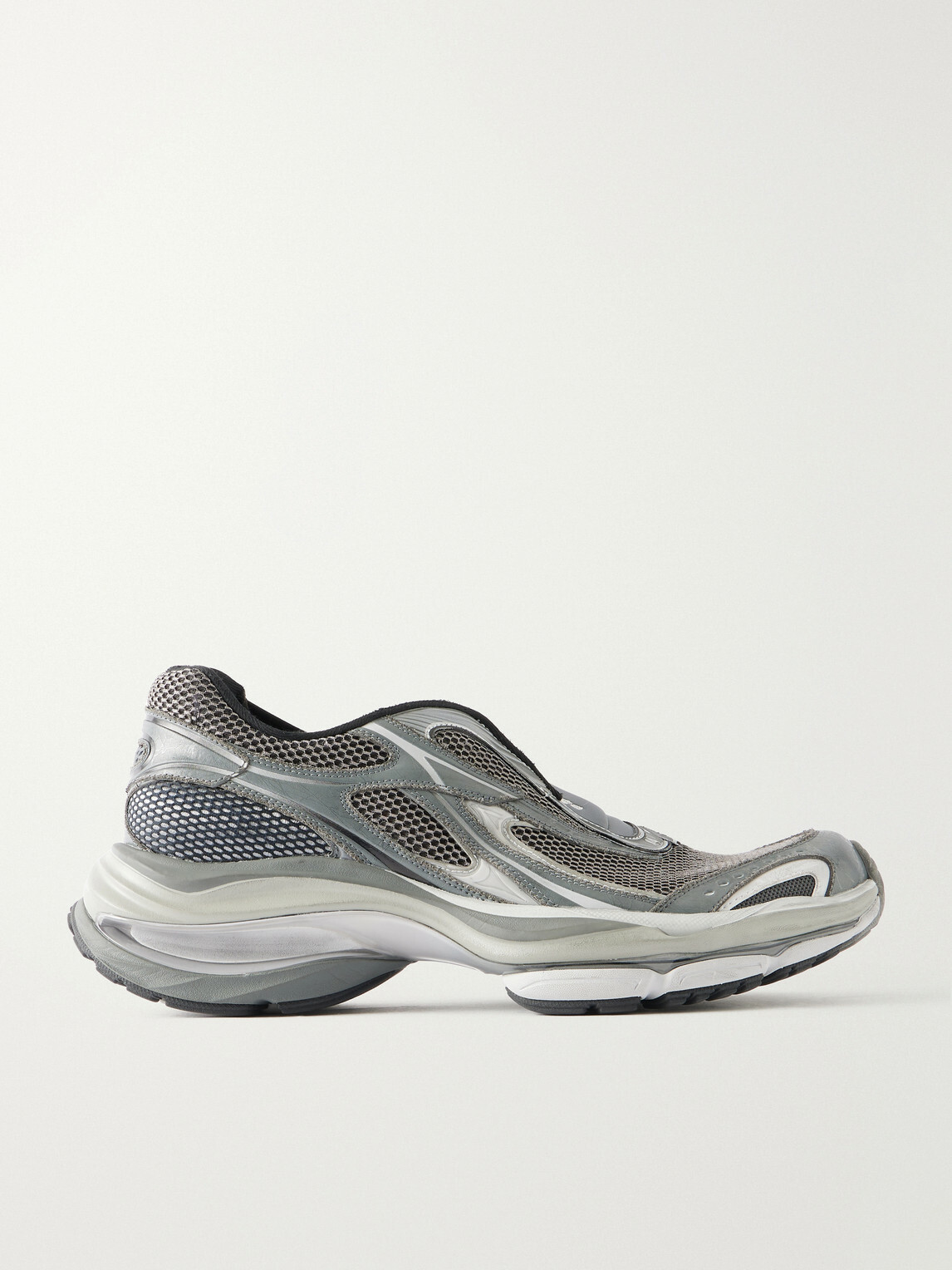 Balenciaga - D'Orsay Rubber-Trimmed Mesh Sneakers - Gray