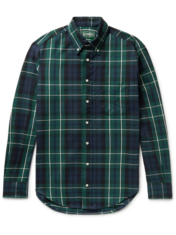 Photo: Gitman Vintage - Button-Down Collar Checked Cotton-Twill Shirt - Green