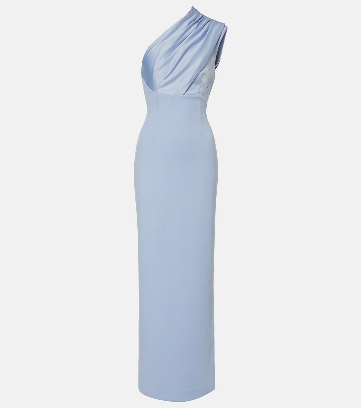 Solace London Gracie one-shoulder satin-trimmed gown