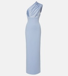 Solace London Gracie one-shoulder satin-trimmed gown
