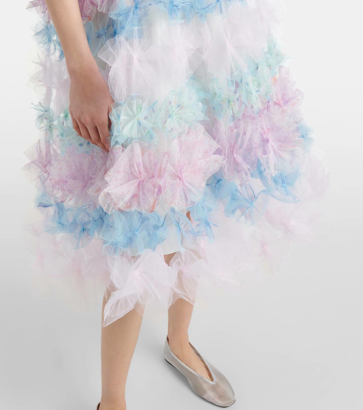Susan Fang Air-Flower floral tulle midi dress
