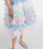 Susan Fang Air-Flower floral tulle midi dress