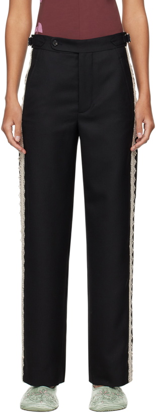 Photo: Bode Black Lacework Trousers