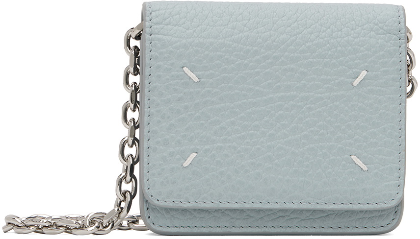 Maison Margiela Blue Four Stitches Chain Wallet Maison Margiela