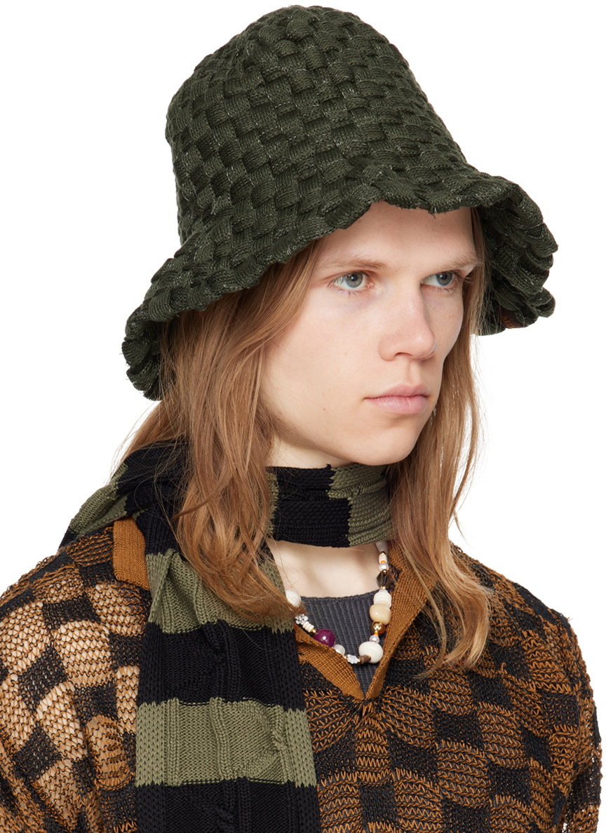 Isa Boulder Green Woven Bucket Hat Isa Boulder