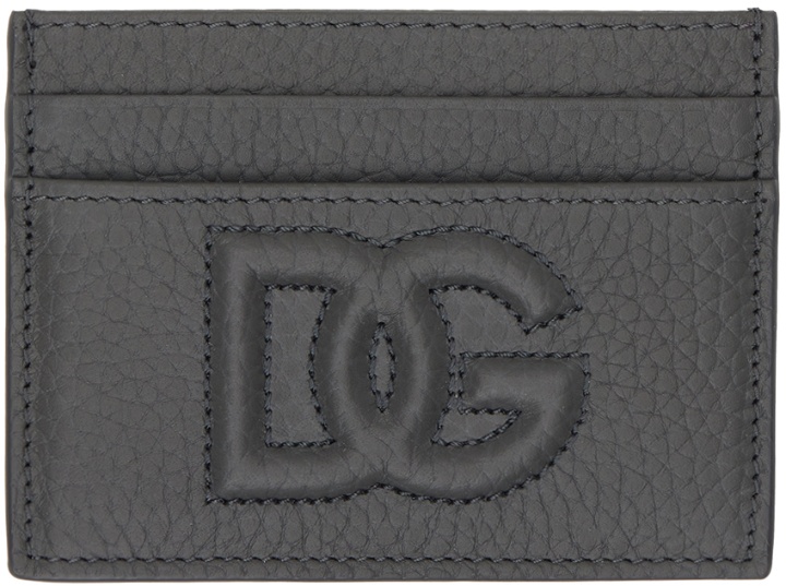 Photo: Dolce&Gabbana Gray 'DG' Logo Card Holder