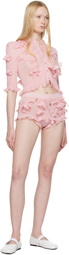 Coperni Pink Knitted Butterfly Shorts