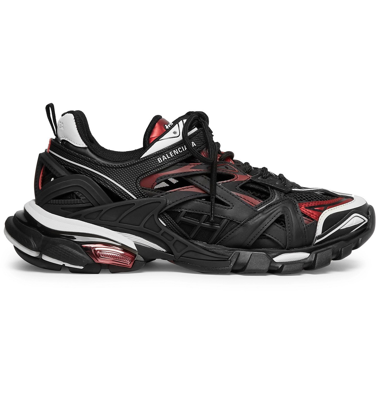 Balenciaga Track Nylon, Mesh and Rubber Red low top sneakers