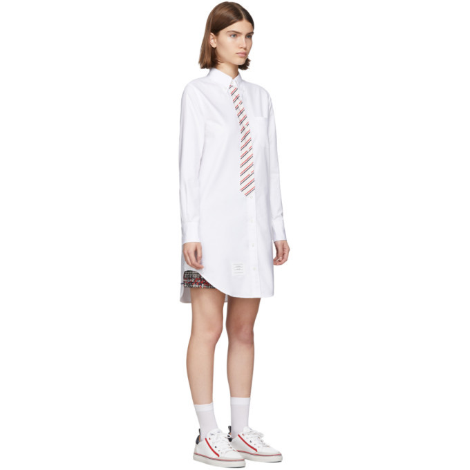 thom browne white shirt dress THOM BROWNE SHIRT DRESS IN OXFORD Cotton 42 White Cotton