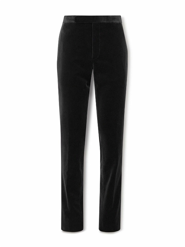 Photo: Polo Ralph Lauren - Slim-Fit Straight-Leg Cotton-Velvet Suit Trousers - Black