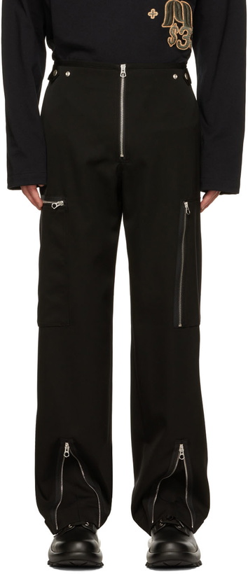 Photo: Jil Sander Black Wool Cargo Pants