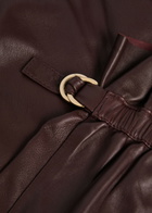 Skiim Gaby Drawstring Leather Trousers Burgundy