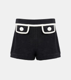 Adriana Degreas High-rise cotton-blend terry shorts