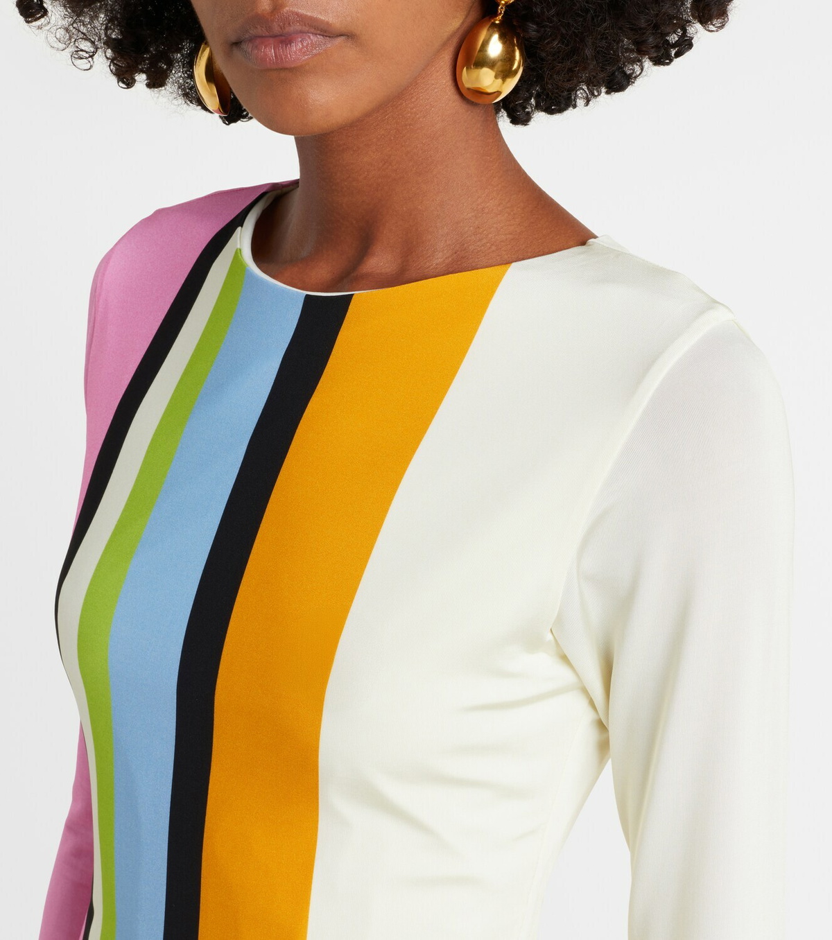 Cala de la Cruz Maisha floral striped minidress