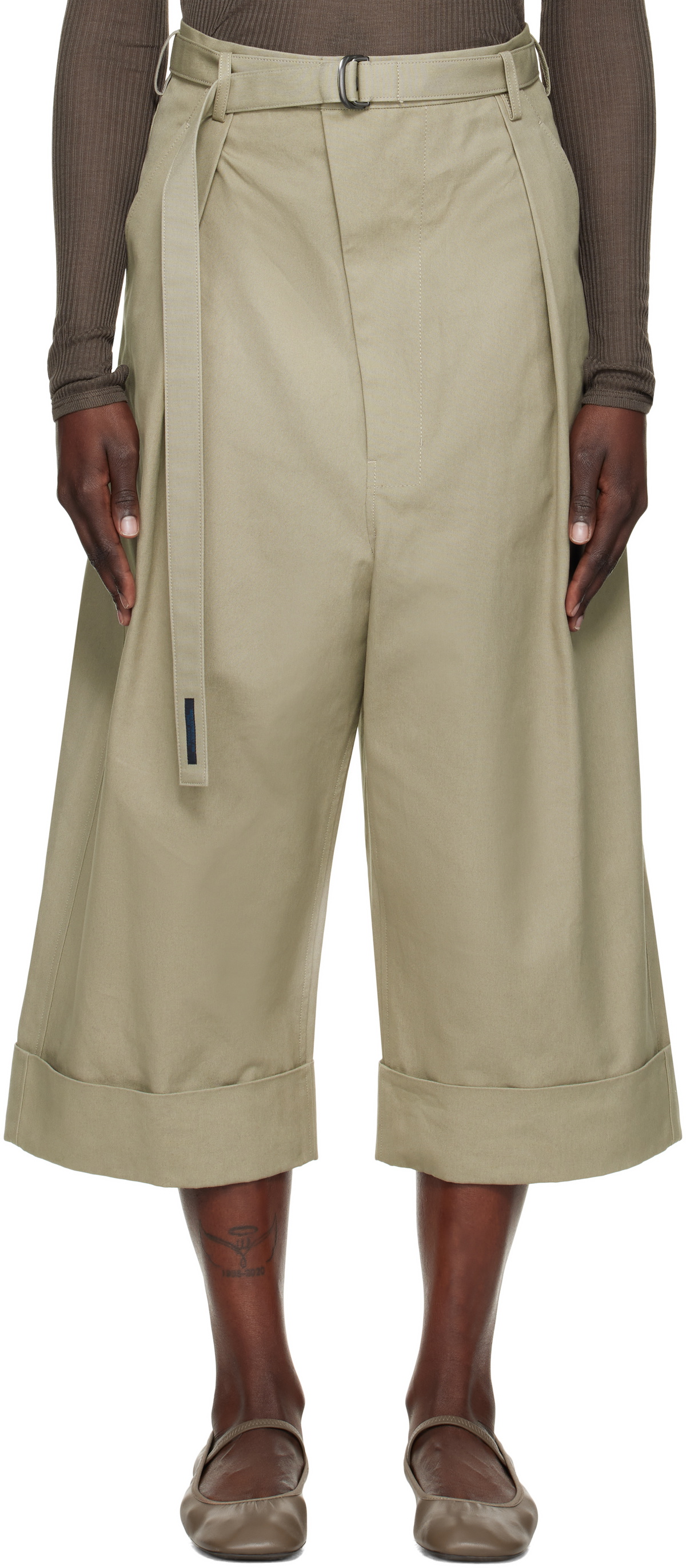 YOHJI YAMAMOTO Taupe R-Mackin Loose Trousers