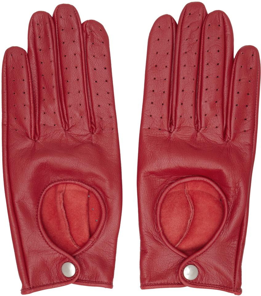 Ernest W. Baker SSENSE Exclusive Red Driving Gloves Ernest W. Baker