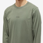 C.P. Company Men's Centre Logo Long Sleeve T-Shirt in Thyme