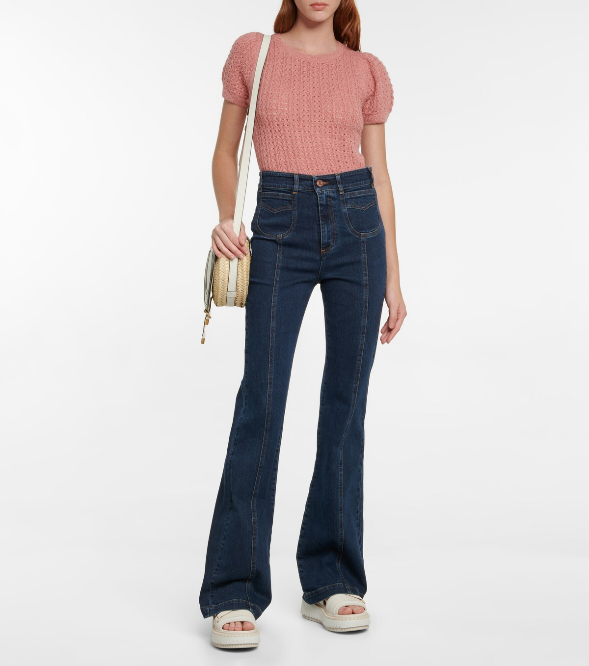 See By Chloe - Open-knit alpaca wool-blend top