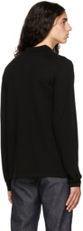 Vince Black Merino Wool Polo