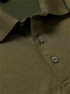 Canali - Cotton-Piqué Polo Shirt - Green