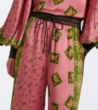 Alémais Lacey printed silk twill palazzo pants