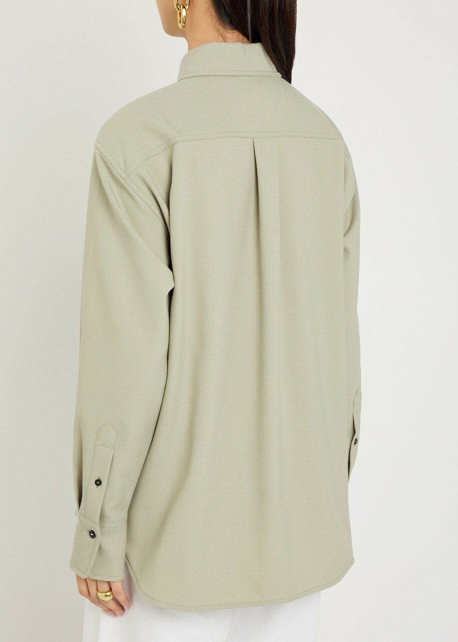 Victoria Beckham Crepe Shirt Sage