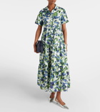 Erdem Floral tiered cotton poplin midi dress