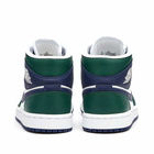 Air Jordan 1 Mid SE W Sneakers in Noble Green/Midnight Nave/White