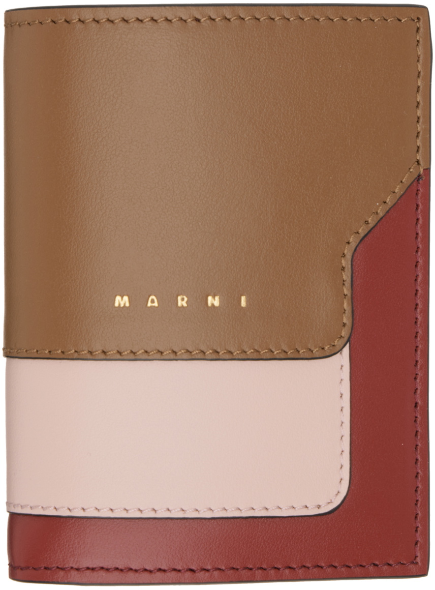 ◇MARNI◇ Trifold Wallet Gold Brown Quartz Burgundy PFMOW02U MARNI Tri-fold Leather Wallet Black Men's PFMI0052U0