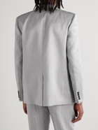 SAINT LAURENT - Dupioni Suit Jacket - Silver