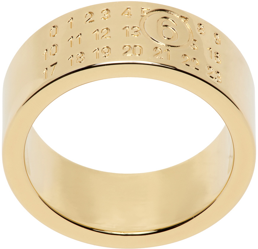 MM6 Maison Margiela Gold Numeric Minimal Signature Ring