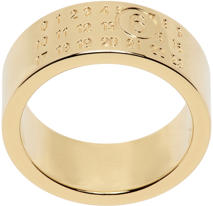 Photo: MM6 Maison Margiela Gold Numeric Minimal Signature Ring