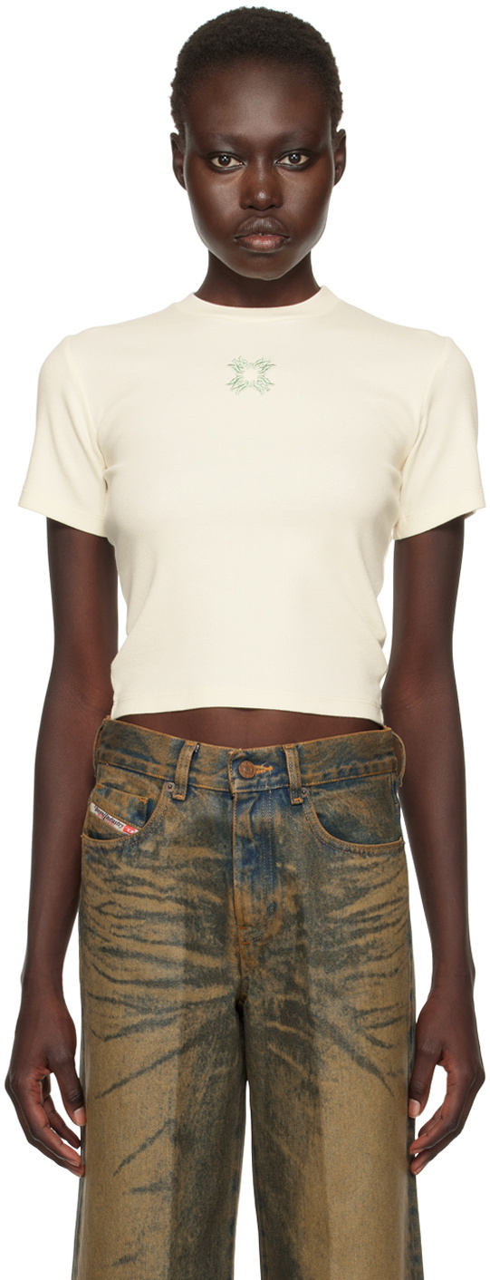 Tシャツ・カットソー Amiri MY BABY CROPPED T-SHIRT White 'MA' Embroidered Baby T-shirt by AMIRI on Sale