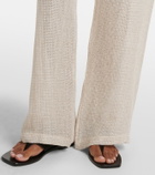 Leset Stella sequined linen-blend wide-leg pants