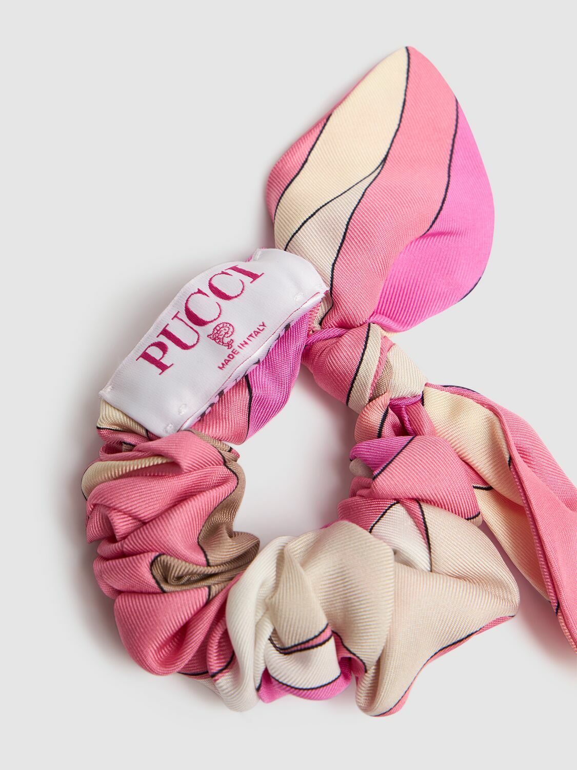 NEW! EMILIO PUCCI Hair Scrunchie Hair Tie Multicolor New Without Tag GORGEOUS Emilio Pucci Printed Silk Hair Tie - Multi - 40% Off  main image 4