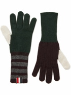 Thom Browne - Striped Cashmere Gloves