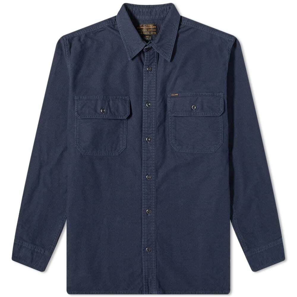 Photo: Filson Men's Field Flannel Shirt in Night Blue