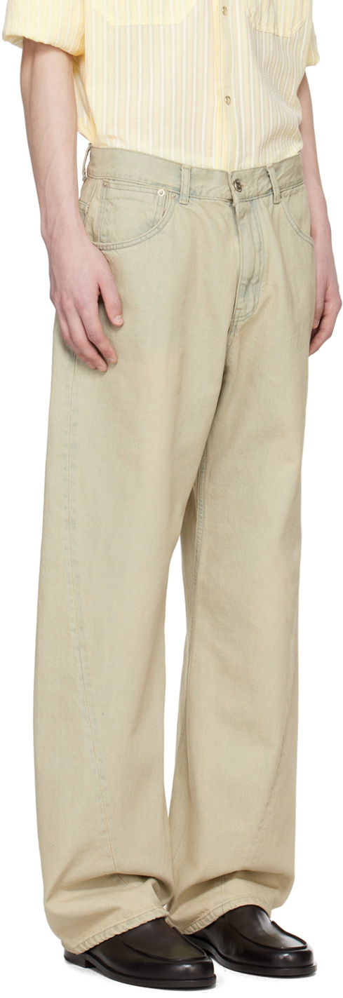 AFTER PRAY Beige Slash Jeans