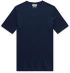 Oliver Spencer Loungewear - Miverton Slim-Fit Ribbed Recycled Cotton-Blend T-Shirt - Blue