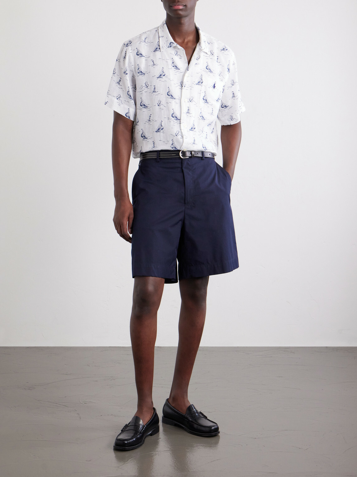 Polo Ralph Lauren - Logo-Embroidered Printed Linen Shirt - Neutrals