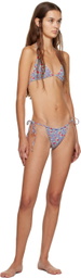 GUIZIO Blue & White Frankies Bikinis Edition Tia Bikini Bottoms