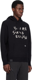 Izzue Black Slogan Knit Hoodie