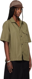 Stone Island Khaki 1100026 Cotton Nylon Micro Ripstop Shirt