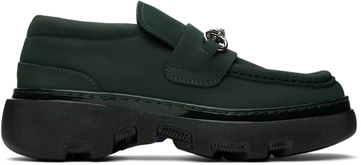 Photo: Burberry Green Nubuck Creeper Clamp Loafers