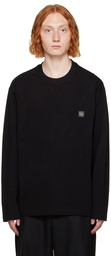 Solid Homme Black Flocked Long Sleeve T-Shirt