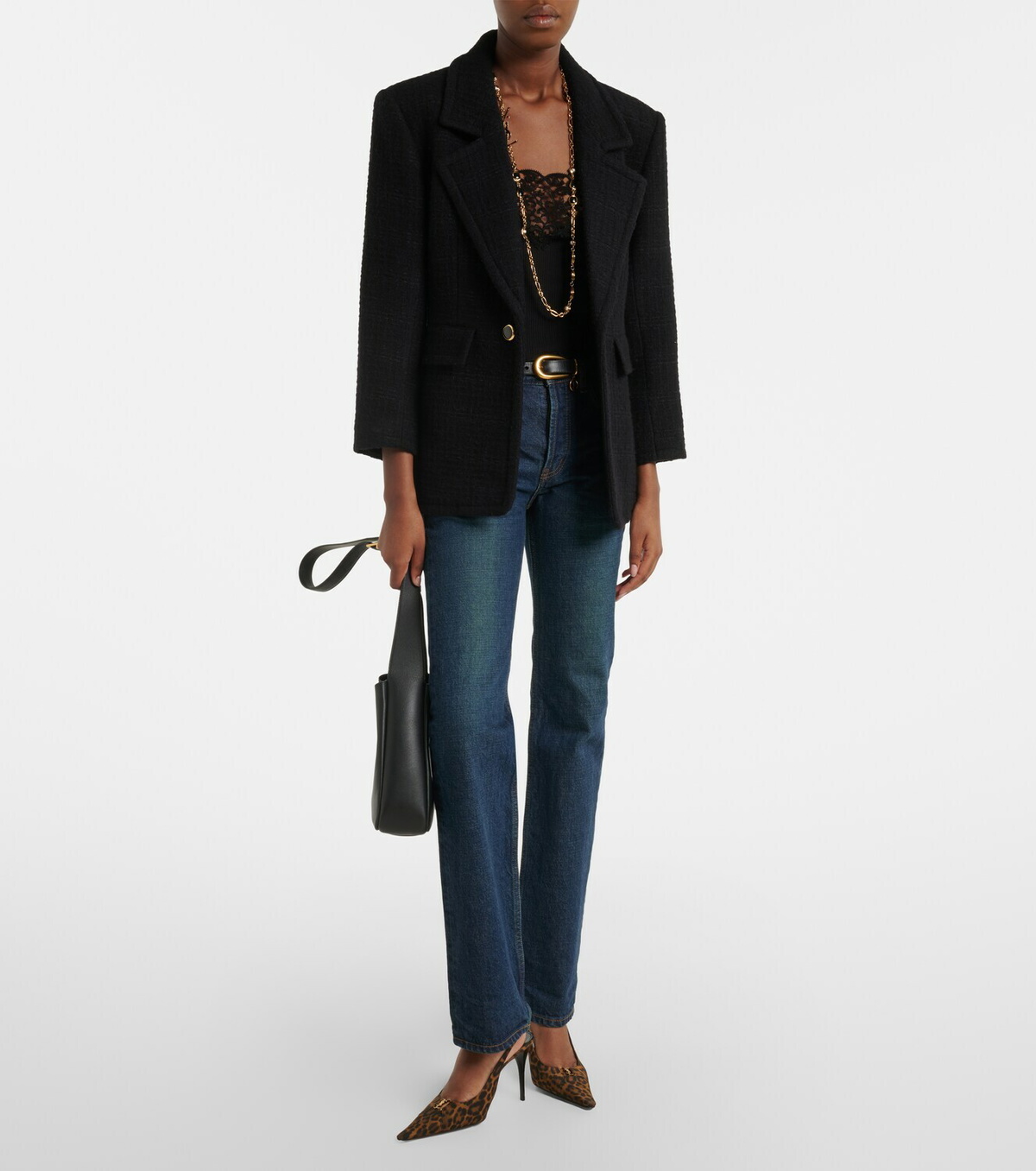 Saint Laurent Wool-blend tweed jacket