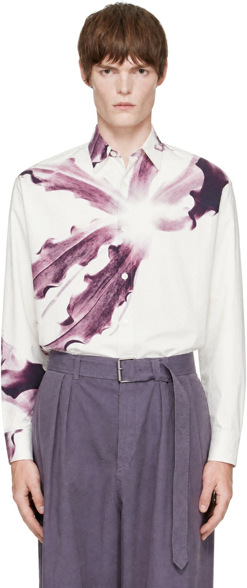 Dries Van Noten White Flower Shirt