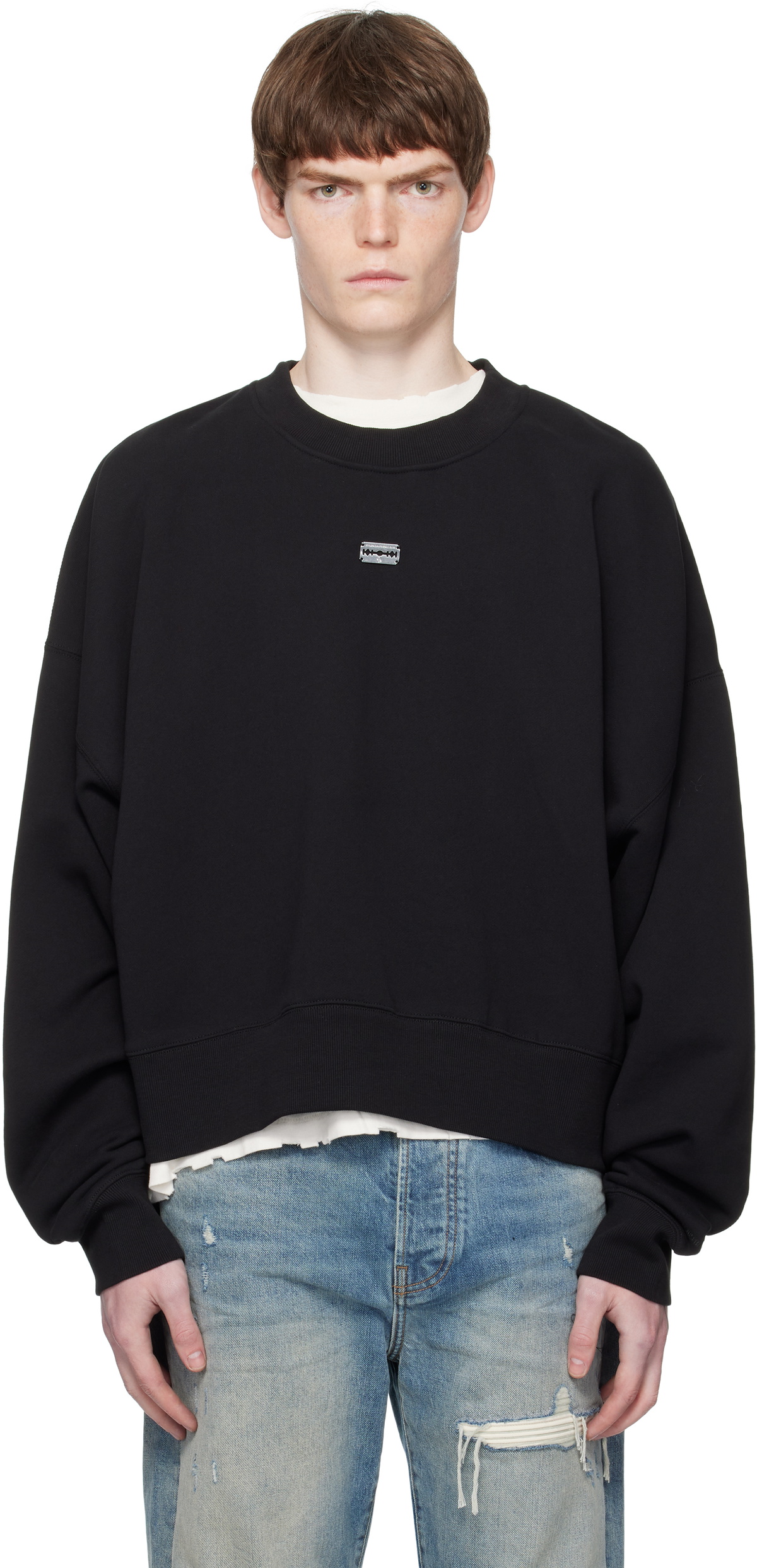 Stolen Girlfriends Club Black Stolen Razor Crew Sweatshirt